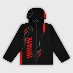 Ветровка с капюшоном женская YAMAHA - ТЕХНОЛОГИИ КРАСНЫЙ, цвет: 3D-черный