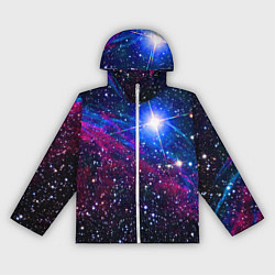 Ветровка с капюшоном женская Открытый космос Star Neon, цвет: 3D-белый