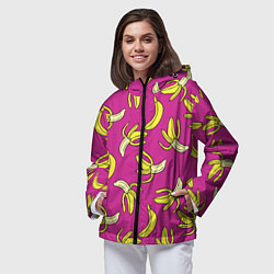 Ветровка с капюшоном женская Banana pattern Summer Color, цвет: 3D-черный — фото 2
