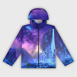 Женская ветровка Фантастический пейзаж Водопад Неон