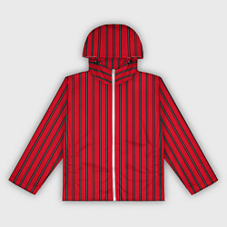 Женская ветровка Красно-черный узор в полоску