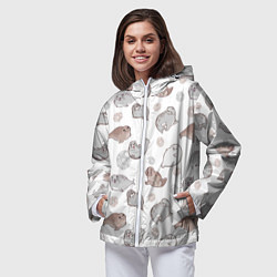 Ветровка с капюшоном женская Милые тюлени, цвет: 3D-белый — фото 2