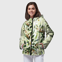 Ветровка с капюшоном женская Цветы Липовый Сад, цвет: 3D-черный — фото 2