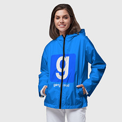 Ветровка с капюшоном женская Garrys Mod логотип, цвет: 3D-черный — фото 2
