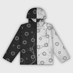 Ветровка с капюшоном женская RUSSIA - ГЕРБ - Молнии, цвет: 3D-черный