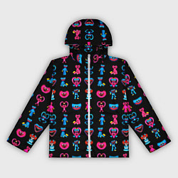 Ветровка с капюшоном женская POPPY PLAYTIME HAGGY WAGGY AND KISSY MISSY PATTERN, цвет: 3D-белый