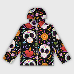 Женская ветровка Веселые черепа в цветах