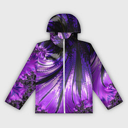 Женская ветровка Неоновый фрактал черный с фиолетовым Абстракция
