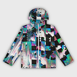 Женская ветровка Glitch Abstract squares Глитч Абстрактные квадраты