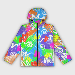 Женская ветровка Яркий геометрический принт на белом фоне