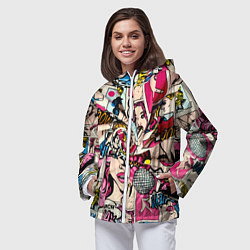 Ветровка с капюшоном женская Twisted pop atr pattern, цвет: 3D-белый — фото 2