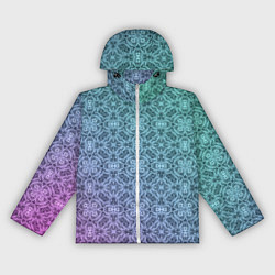 Женская ветровка Кружевной узор на розово-бирюзовом градиенте