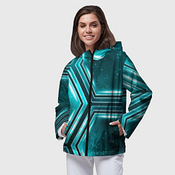 Ветровка с капюшоном женская Космические соты, цвет: 3D-черный — фото 2