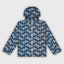 Женская ветровка Синие, бежевые ромбы