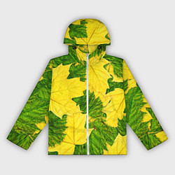 Ветровка с капюшоном женская Осенние кленовые листья, цвет: 3D-белый