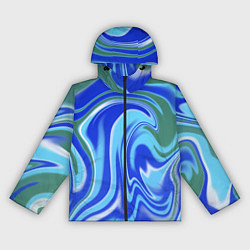 Женская ветровка Тай-дай с синим, зелёным и белым цветом