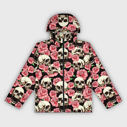Женская ветровка Розы с черепами