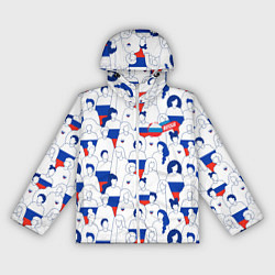 Ветровка с капюшоном женская Русский народ, цвет: 3D-белый