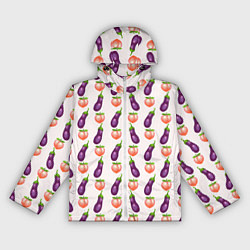 Женская ветровка Баклажаны и персики паттерн