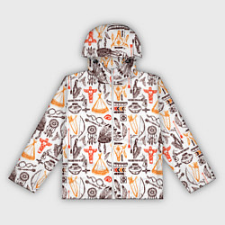 Ветровка с капюшоном женская Native American items, цвет: 3D-белый