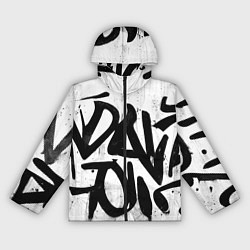 Ветровка с капюшоном женская Крупные граффити надписи, цвет: 3D-черный