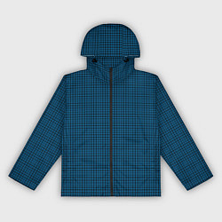 Ветровка с капюшоном женская Темно синий клетчатый узор, цвет: 3D-черный