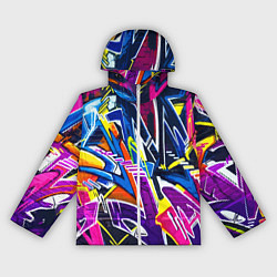 Ветровка с капюшоном женская Крутое экспрессивное граффити, цвет: 3D-белый