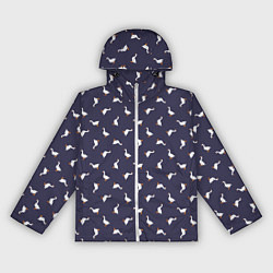 Женская ветровка Гуси на синем паттерн