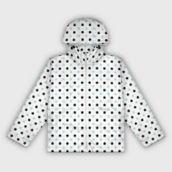 Женская ветровка Бирюзовые, черные звезды на белом