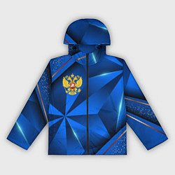 Женская ветровка Герб РФ на синем объемном фоне