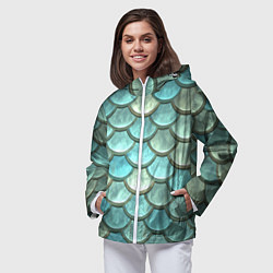 Ветровка с капюшоном женская Рыбья чешуя, цвет: 3D-белый — фото 2