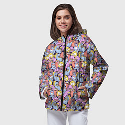 Ветровка с капюшоном женская Монстры и пришельцы, цвет: 3D-черный — фото 2
