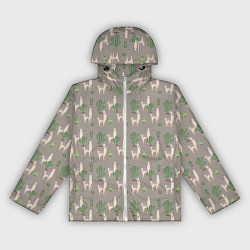 Женская ветровка Три забавных ламы среди кактусов