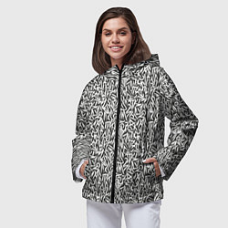 Ветровка с капюшоном женская Надпись краской, цвет: 3D-черный — фото 2