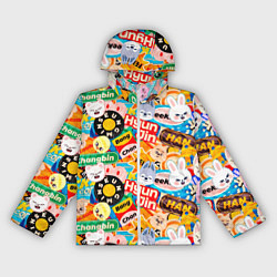 Ветровка с капюшоном женская Skzoo stickers characters, цвет: 3D-белый