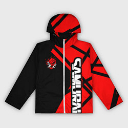 Ветровка с капюшоном женская Cyberpunk 2077 - Надпись Samurai, цвет: 3D-белый