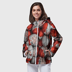 Ветровка с капюшоном женская Фон из киндер сюрприз, цвет: 3D-белый — фото 2