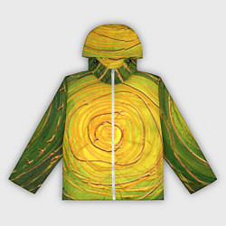 Женская ветровка Желто-зеленая текстурная абстракция акрилом