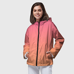 Ветровка с капюшоном женская Закатное небо, цвет: 3D-черный — фото 2