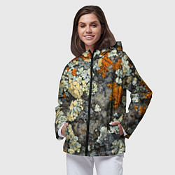 Ветровка с капюшоном женская Лишайниковый лес, цвет: 3D-черный — фото 2