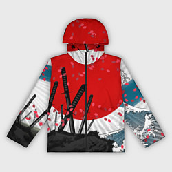 Женская ветровка Солнце, волны и катаны