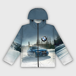 Ветровка с капюшоном женская Крутая бэха мчится по лесной дороге, цвет: 3D-черный