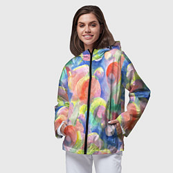 Ветровка с капюшоном женская Пузырики, цвет: 3D-черный — фото 2