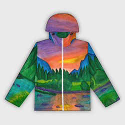 Женская ветровка Закат на реке