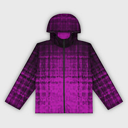 Женская ветровка Абстрактный мозаичный черно - пурпурный узор