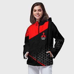 Ветровка с капюшоном женская Mitsubishi - Sportwear, цвет: 3D-черный — фото 2