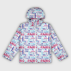 Женская ветровка Парижская бумага с надписями - текстура