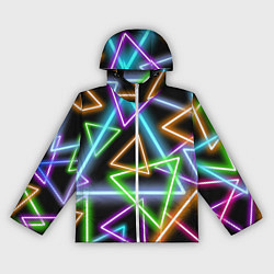 Женская ветровка Неоновые треугольники - текстура