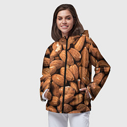 Ветровка с капюшоном женская Миндальные орешки, цвет: 3D-черный — фото 2