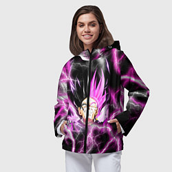 Ветровка с капюшоном женская Драгон Бол Гоку Блек Dragon Ball, цвет: 3D-черный — фото 2